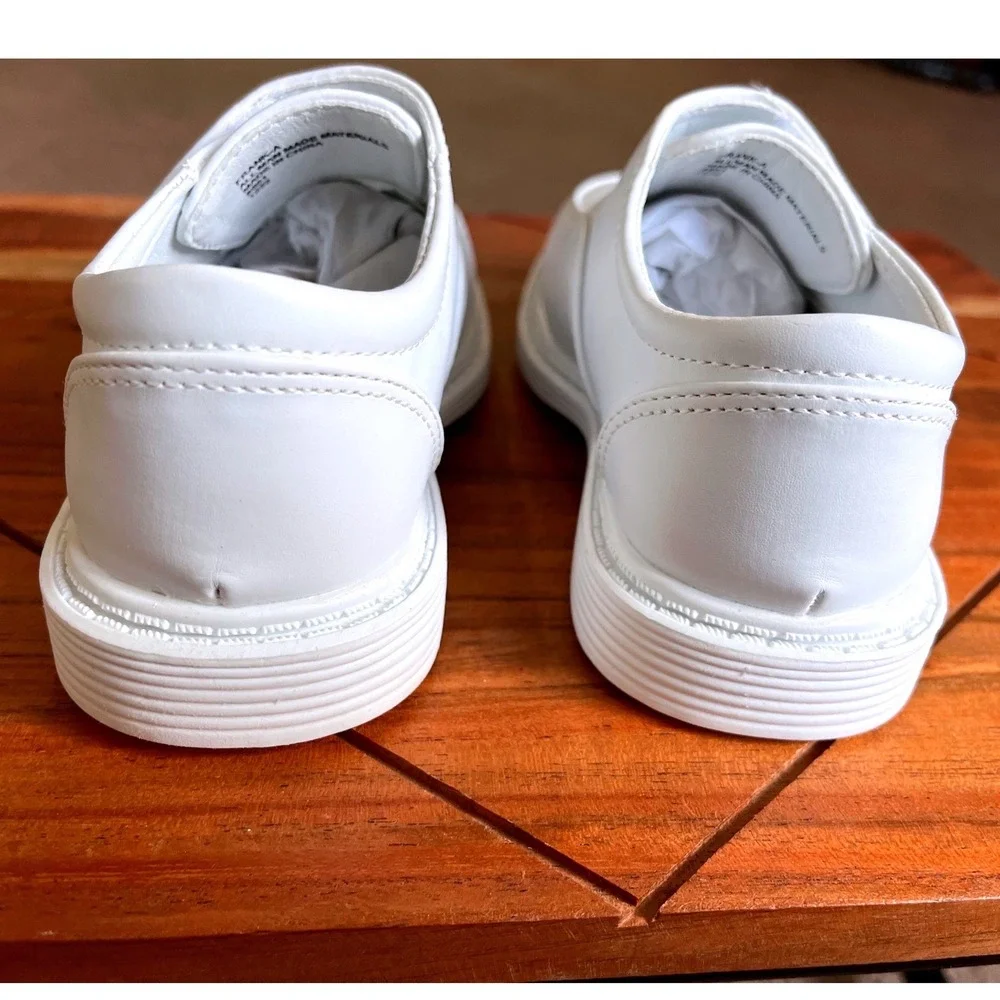 Lito Frank-A Boys White PU Dress Shoes Hook and Loop Loafers Size‎ 8 NEW